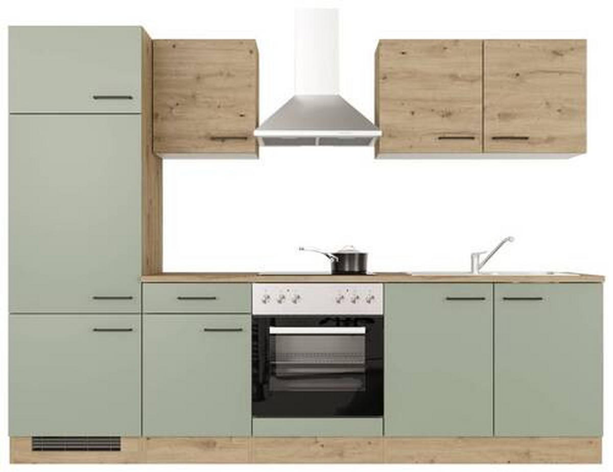 KUCHYŇSKÁ LINKA CARA - černá/zelená, Moderní, kov/kompozitní dřevo (270cm) - FlexWell