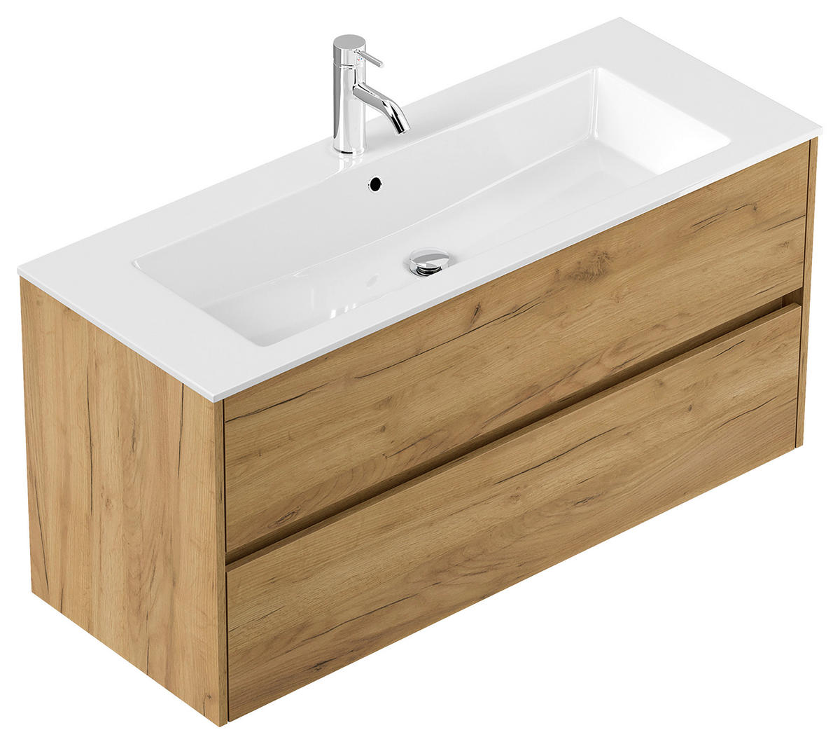 WASCHTISCHKOMBI  - Eichefarben/Weiß, MODERN, Holzwerkstoff/Stein (120/58,5/46,6cm) - MID.YOU