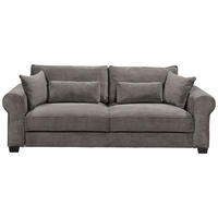 SCHLAFSOFA Cord Mokka  inkl. Zierkissen, Bettkasten, Schlaffunktion  - Schwarz/Mokka, Basics, Kunststoff/Textil (250/95/125cm) - MID.YOU