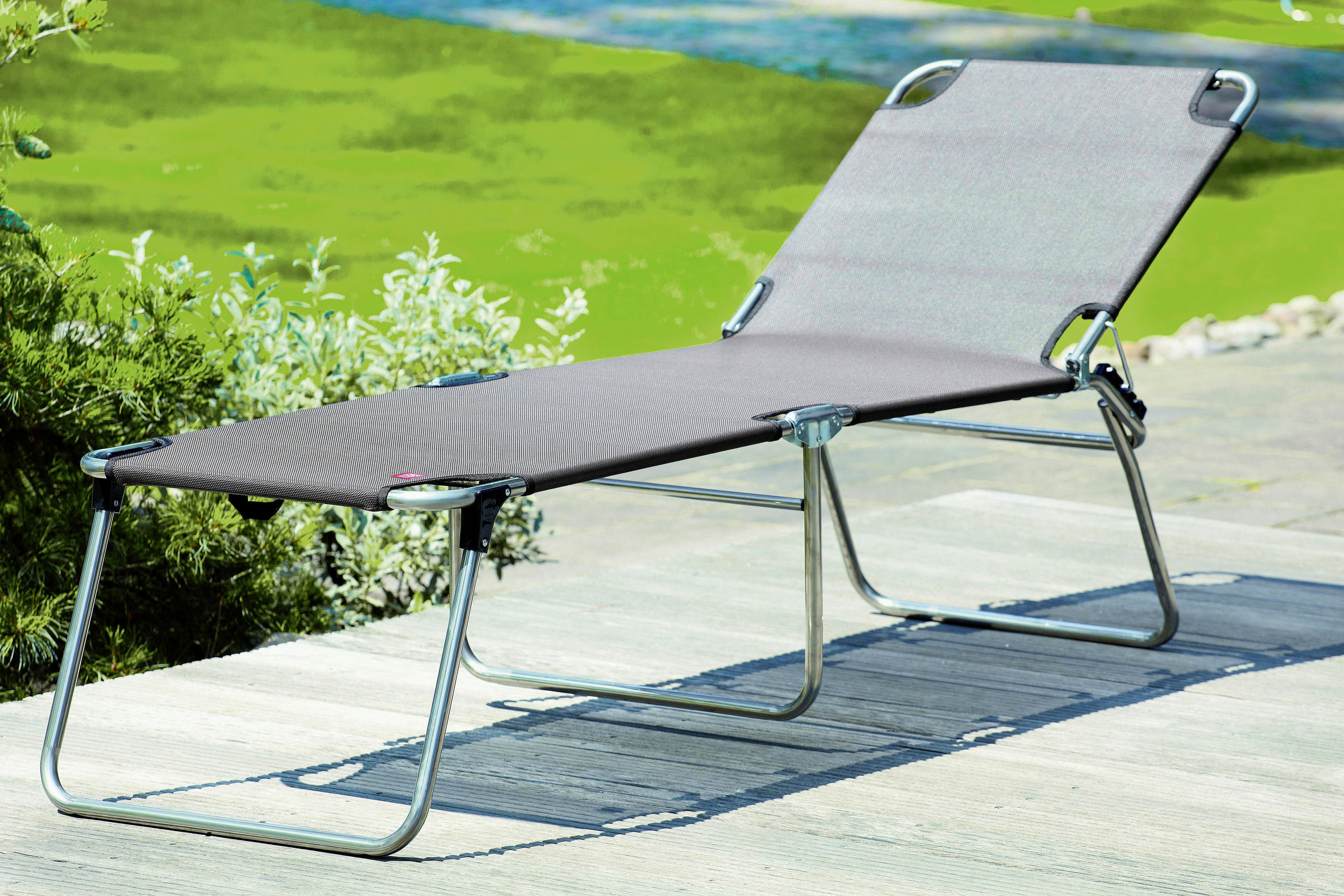 SONNENLIEGE 58/42/190 cm  - Hellgrün, Basics, Textil/Metall (58/42/190cm) - FIAM