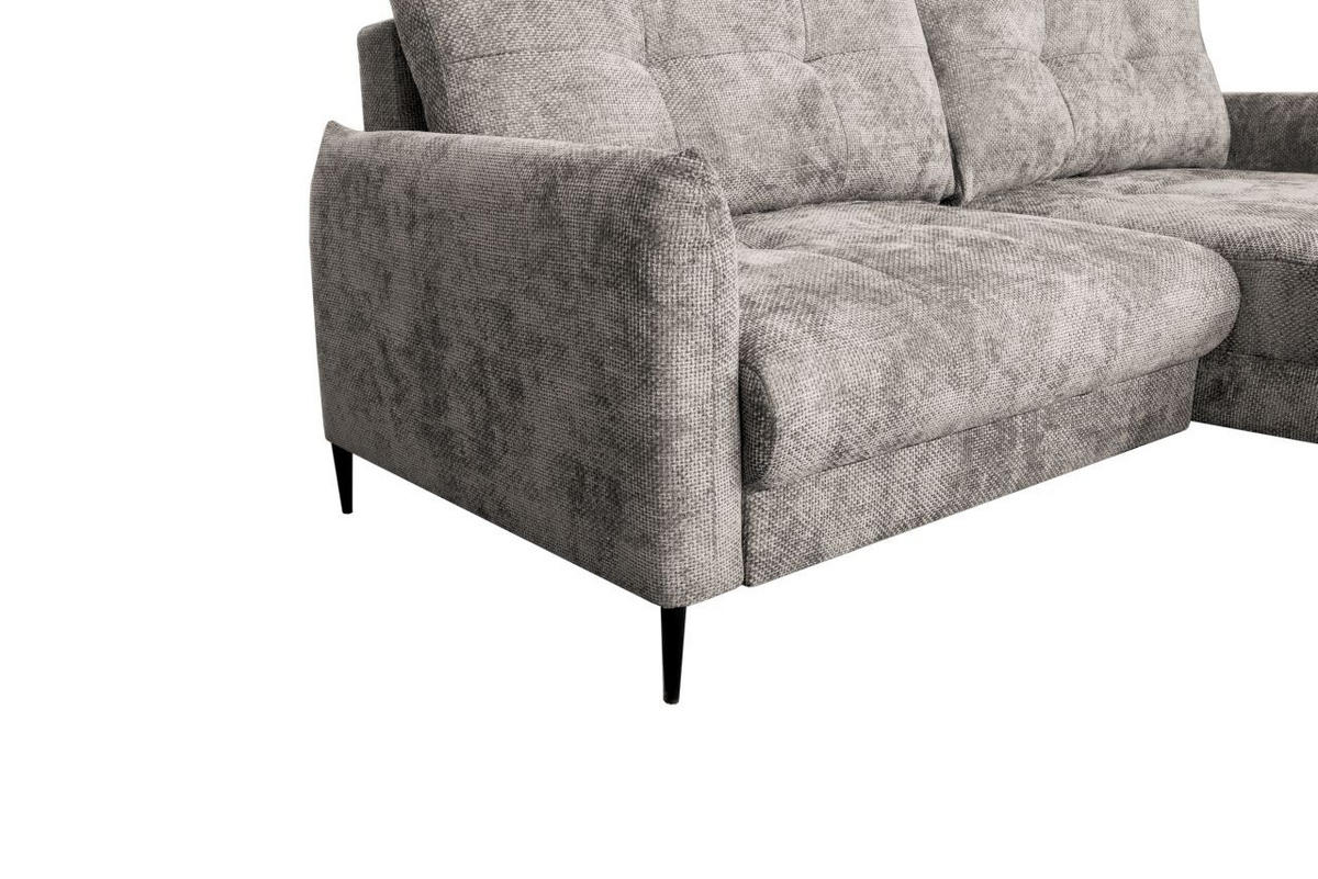 UGAONA GARNITURA sivobraon  - crna/sivobraon, Moderno, tekstil/metal (221/142cm) - Carryhome