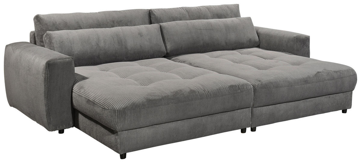 VEĽKÁ POHOVKA, textil, kompozitné drevo, antracitová - čierna/antracitová, Konventionell, kompozitné drevo/textil (292/90/194cm) - MID.YOU