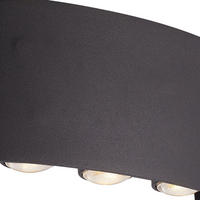 AUSSENWANDLEUCHTE Shadows 18/9,5/4,2 cm  - Hellgrau/Schwarz, Design, Kunststoff/Metall (18/9,5/4,2cm)