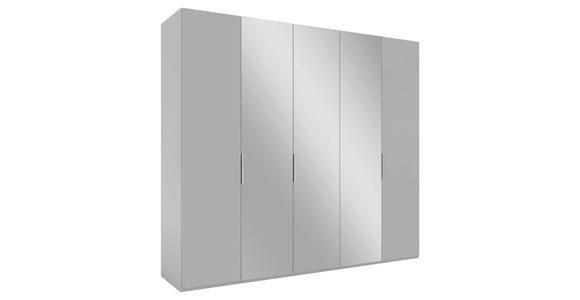 DREHTÜRENSCHRANK 250/223/62 cm 5-türig Grau - Alufarben/Grau, KONVENTIONELL, Glas/Holzwerkstoff (250/223/62cm) - Novel