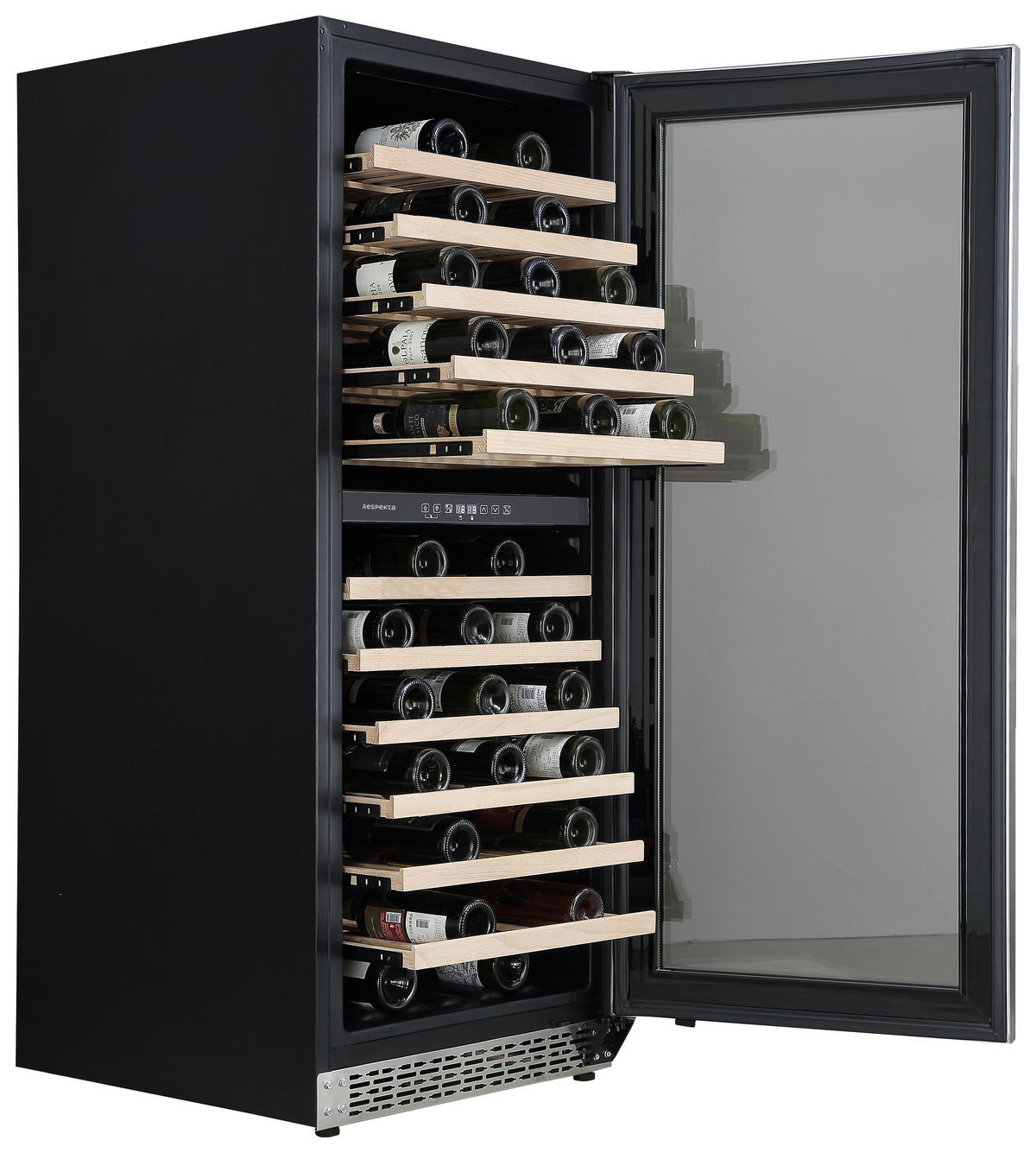 WEINKÜHLSCHRANK WKS122-19  - Schwarz, Trend, Glas/Kunststoff (59,5/146 - 148/69cm) - Respekta