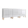SIDEBOARD Mailand Set 5 + HF  in 237/86/33 cm  - Weiß Hochglanz/Weiß, MODERN, Holz/Holzwerkstoff (237/86/33cm) - MID.YOU