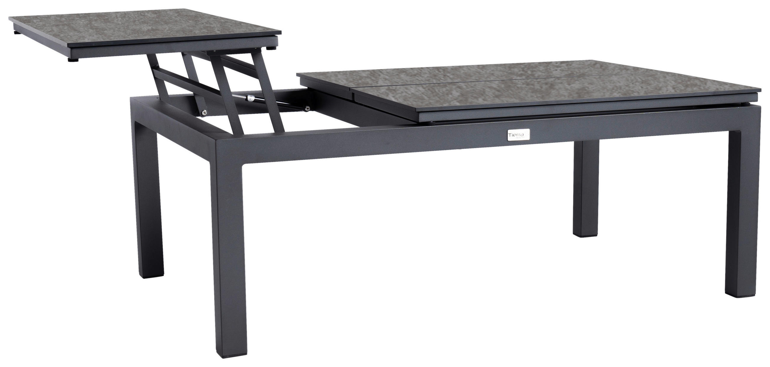 LOUNGETISCH  - Grau, Basics, Kunststoff/Metall (120/79/42-62cm) - Tierra Outdoor