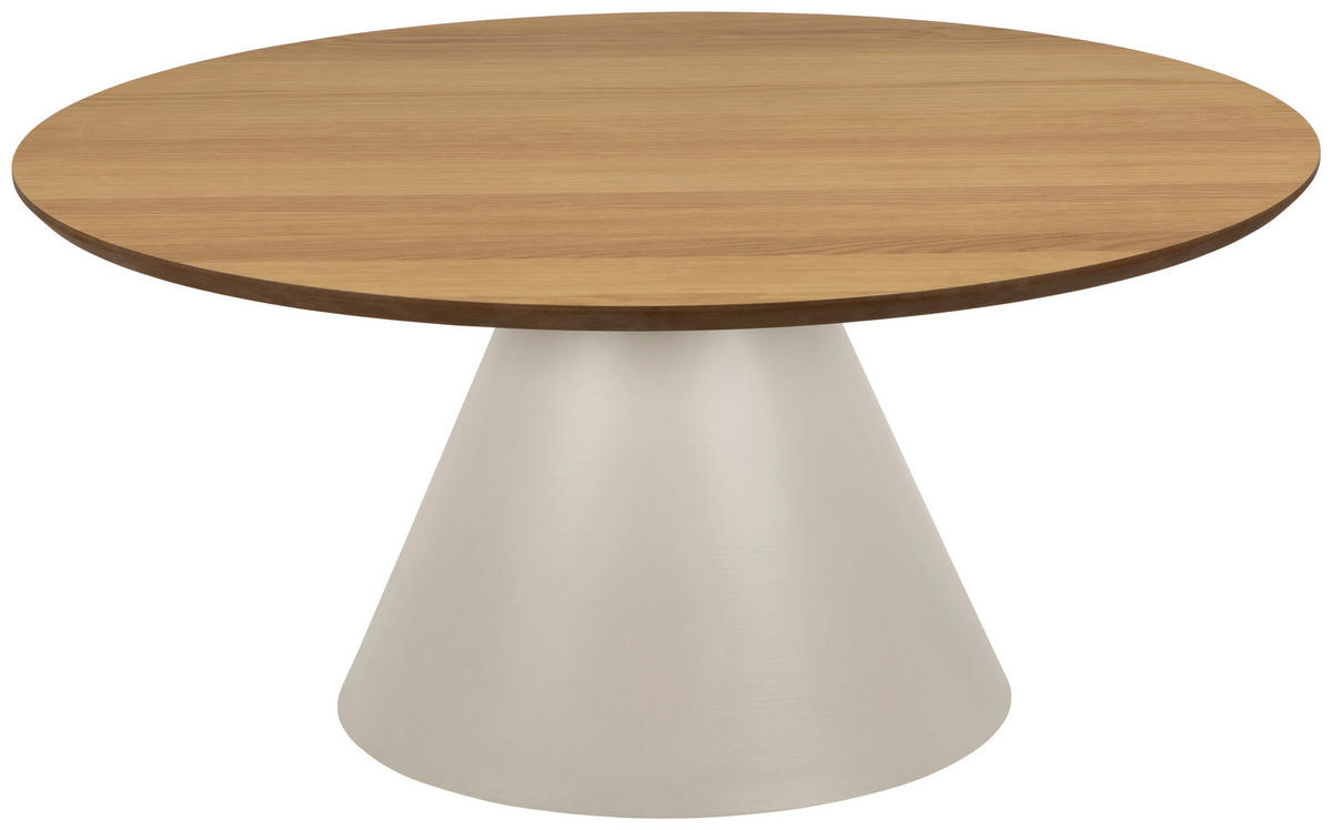 COUCHTISCH rund Grau, Eichefarben  - Eichefarben/Grau, Design, Holzwerkstoff/Metall (85/40cm)
