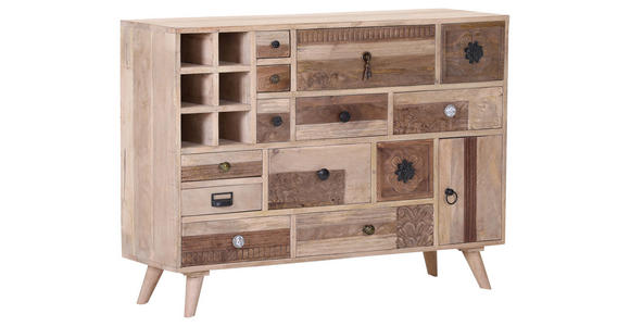 KOMMODE , 115/85/37 cm, 13 Schublade(n)  - Silberfarben/Messingfarben, Design, Holz/Metall (115/85/37cm) - Landscape