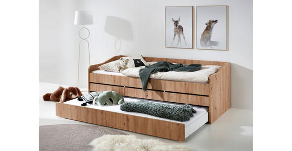 AUSZIEHBETT 90-180/200 cm in Eiche Artisan - Eiche Artisan, KONVENTIONELL, Holz/Holzwerkstoff (90-180/200cm) - Carryhome
