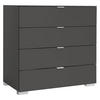 KOMMODE 80/77/40 cm  in Anthrazit  - Anthrazit/Alufarben, Basics, Holzwerkstoff/Kunststoff (80/77/40cm) - Moderano