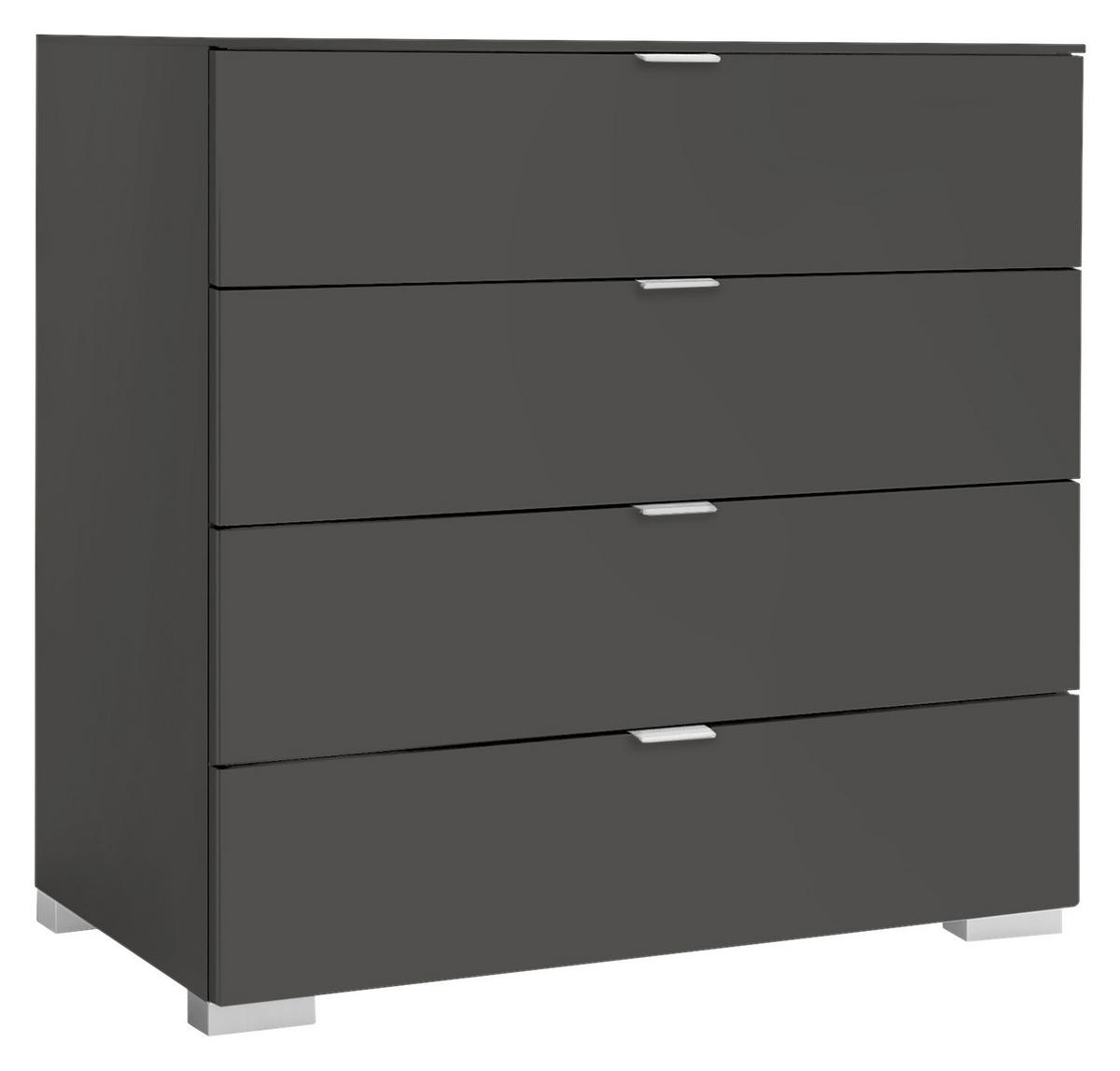 KOMMODE 80/77/40 cm  in Anthrazit  - Anthrazit/Alufarben, Basics, Holzwerkstoff/Kunststoff (80/77/40cm) - Moderano