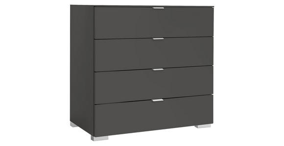 KOMMODE 80/77/40 cm in Anthrazit - Anthrazit/Alufarben, Basics, Holzwerkstoff/Kunststoff (80/77/40cm) - Moderano