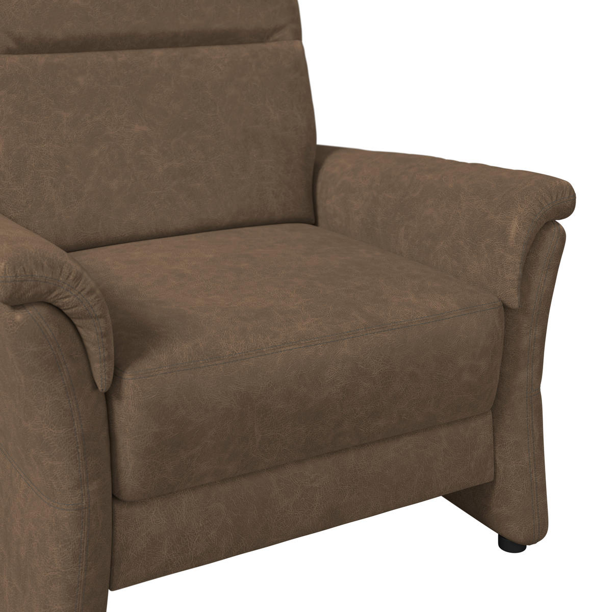 SESSEL Mikrofaser Braun  - Schwarz/Braun, Konventionell, Kunststoff/Textil (104/98/91cm) - Elegando