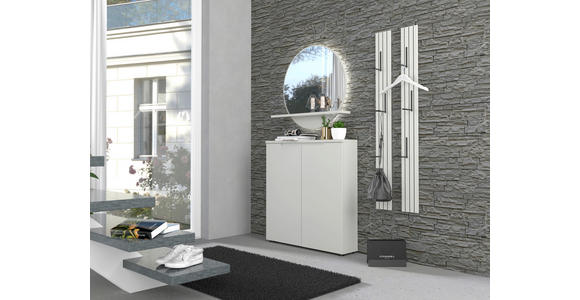 GARDEROBE 3-teilig  in 127/187/22 cm  - Grau, Design, Glas/Holzwerkstoff (127/187/22cm) - Xora