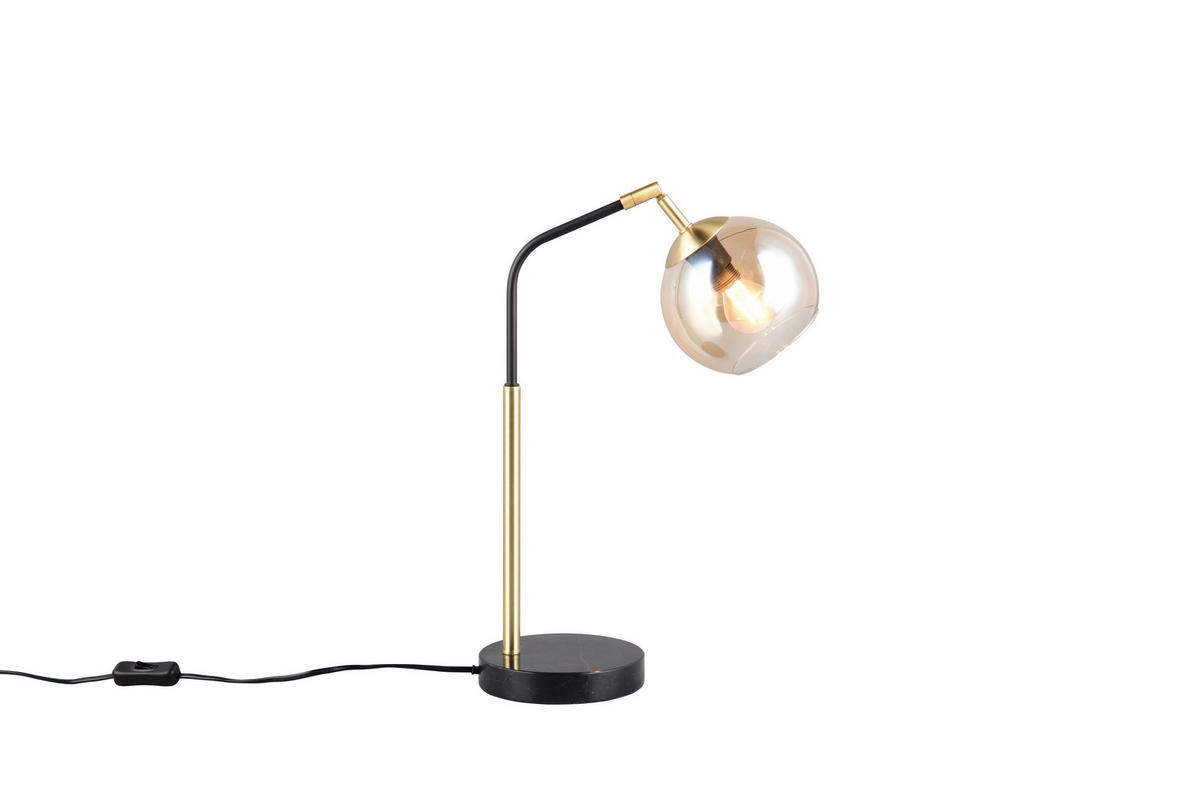 TISCHLEUCHTE - Goldfarben/Bernsteinfarben, Design, Glas/Metall (28/15/45cm) - Trio Leuchten