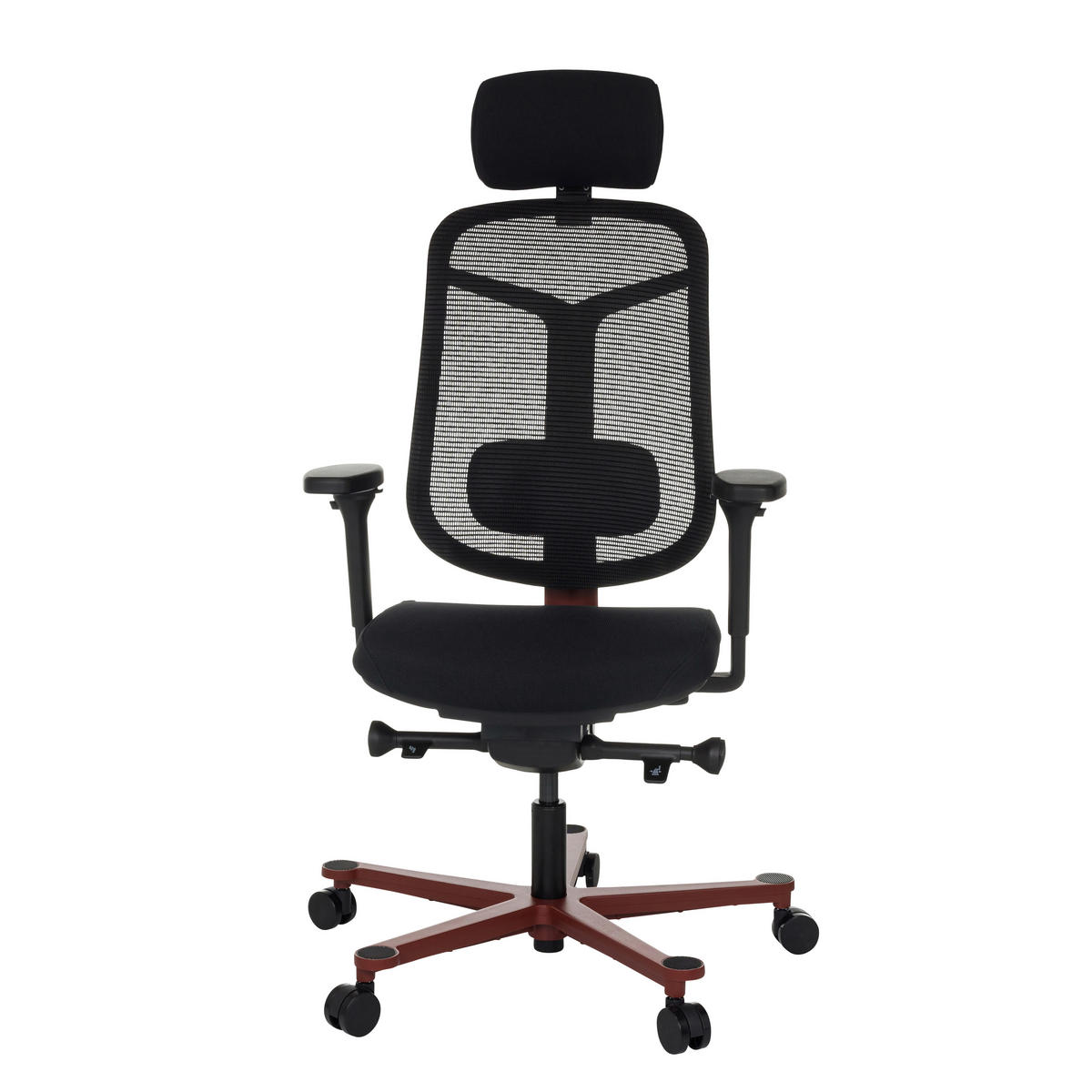 OTOČNÁ ŽIDLE, síťovina, černá - černá/červená, Moderní, textil/plast (66/118 - 136/60cm) - MID.YOU