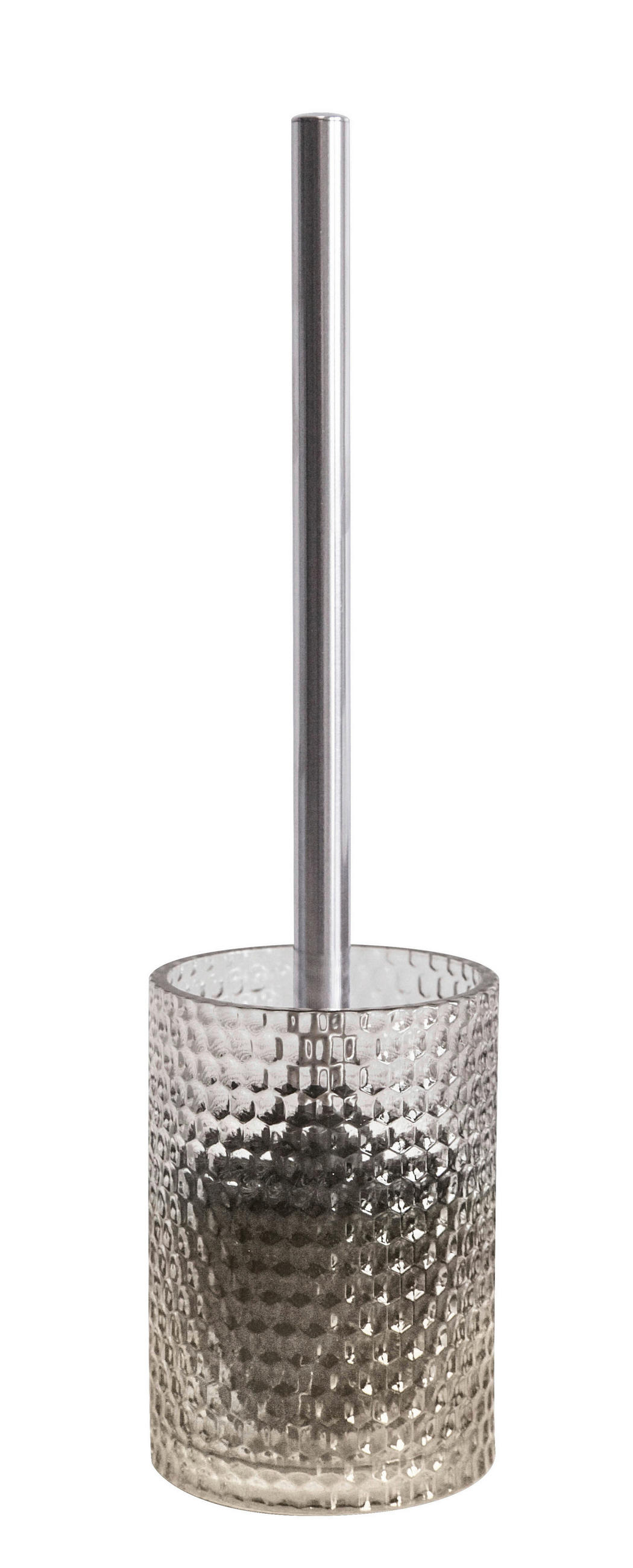 WC-BÜRSTENGARNITUR in Kunststoff  Kunststoff   - Sandfarben/Alufarben, Basics, Glas/Kunststoff (9,5/36,5cm) - Kleine Wolke