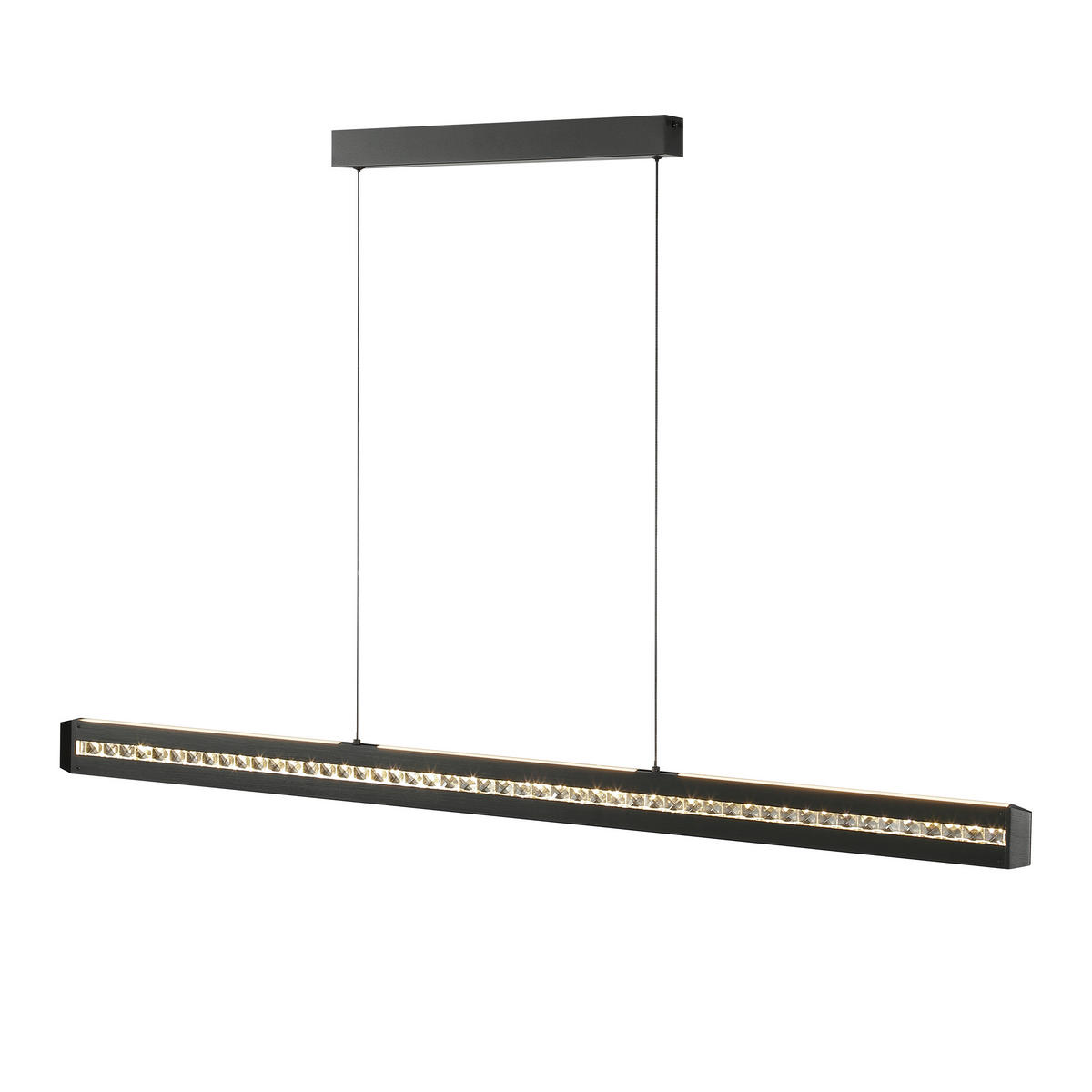 LED-HÄNGELEUCHTE Banda 115/6,5/150 cm   - Schwarz, Design, Glas/Metall (115/6,5/150cm) - Brilliant