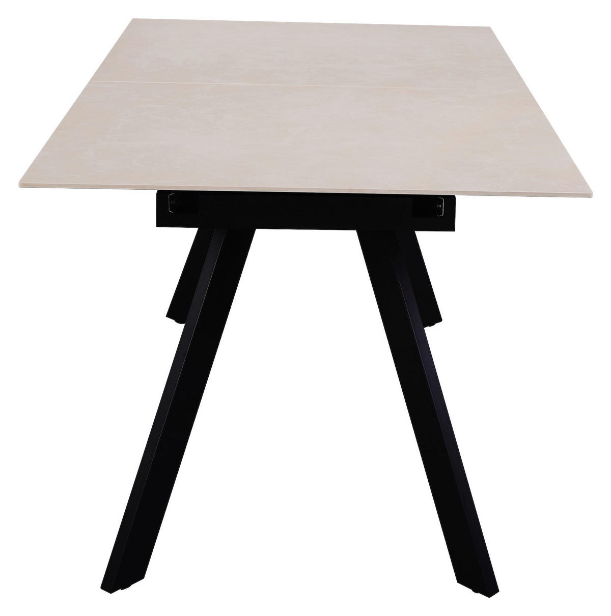 ESSTISCH 160-205/90/76 cm  Metall, Keramik ausziehbar rechteckig Schwarz, Beige  - Beige/Schwarz, Design, Keramik/Metall (160-205/90/76cm) - Novel