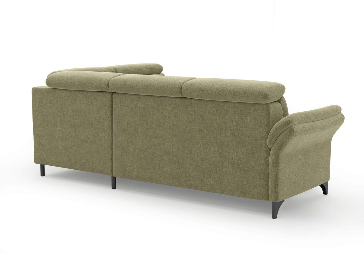 ECKSOFA Flachgewebe Hellgrün  - Schwarz/Hellgrün, Konventionell, Textil/Metall (247/193cm) - Sit & More