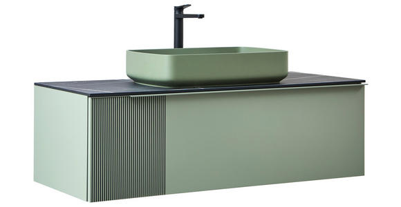 WASCHTISCHKOMBI 120 cm  - Schwarz/Hellgrün, KONVENTIONELL, Holzwerkstoff/Stein (120cm) - Dieter Knoll