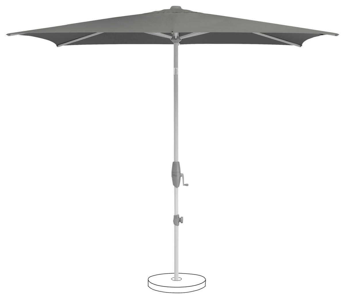 SONNENSCHIRM Grau  - Silberfarben/Grau, KONVENTIONELL, Textil/Metall (250/200cm) - Suncomfort by Glatz