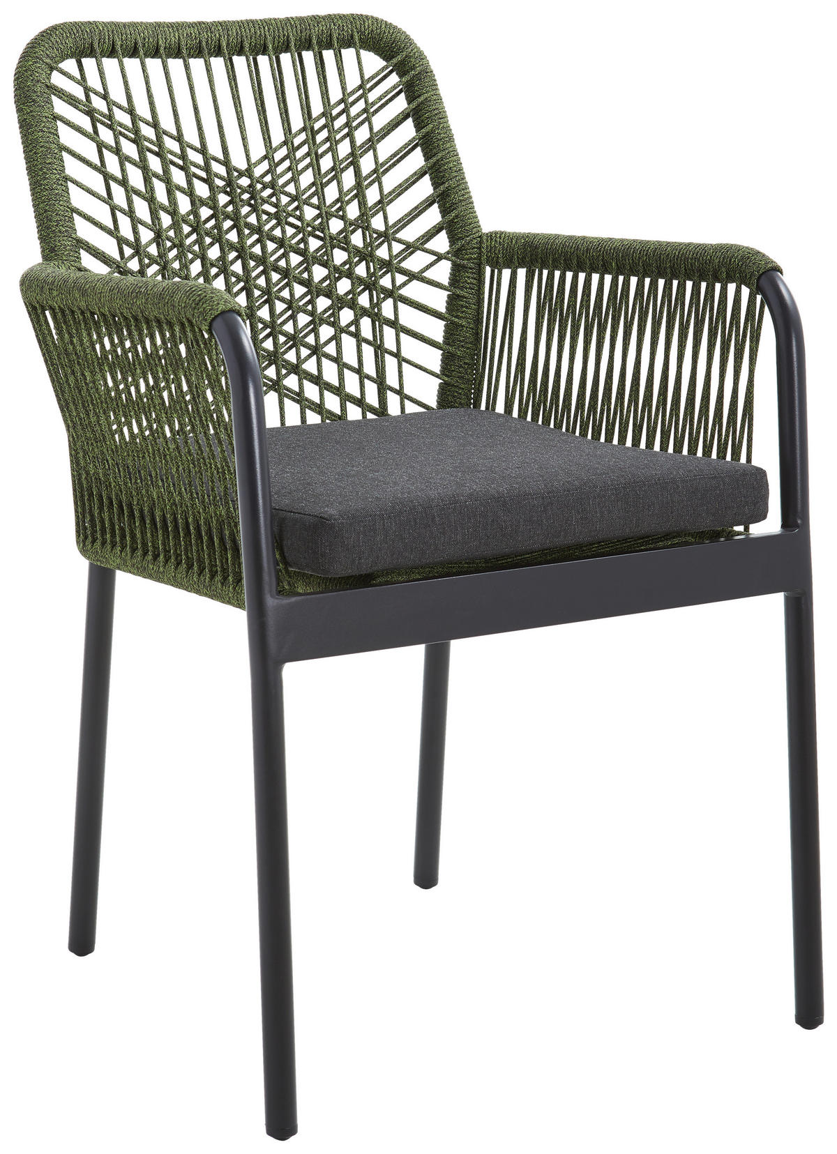 GARTENSESSEL Aluminium Grün, Schwarz  - Schwarz/Grün, Design, Textil/Metall (57/89/60cm) - Ambia Garden