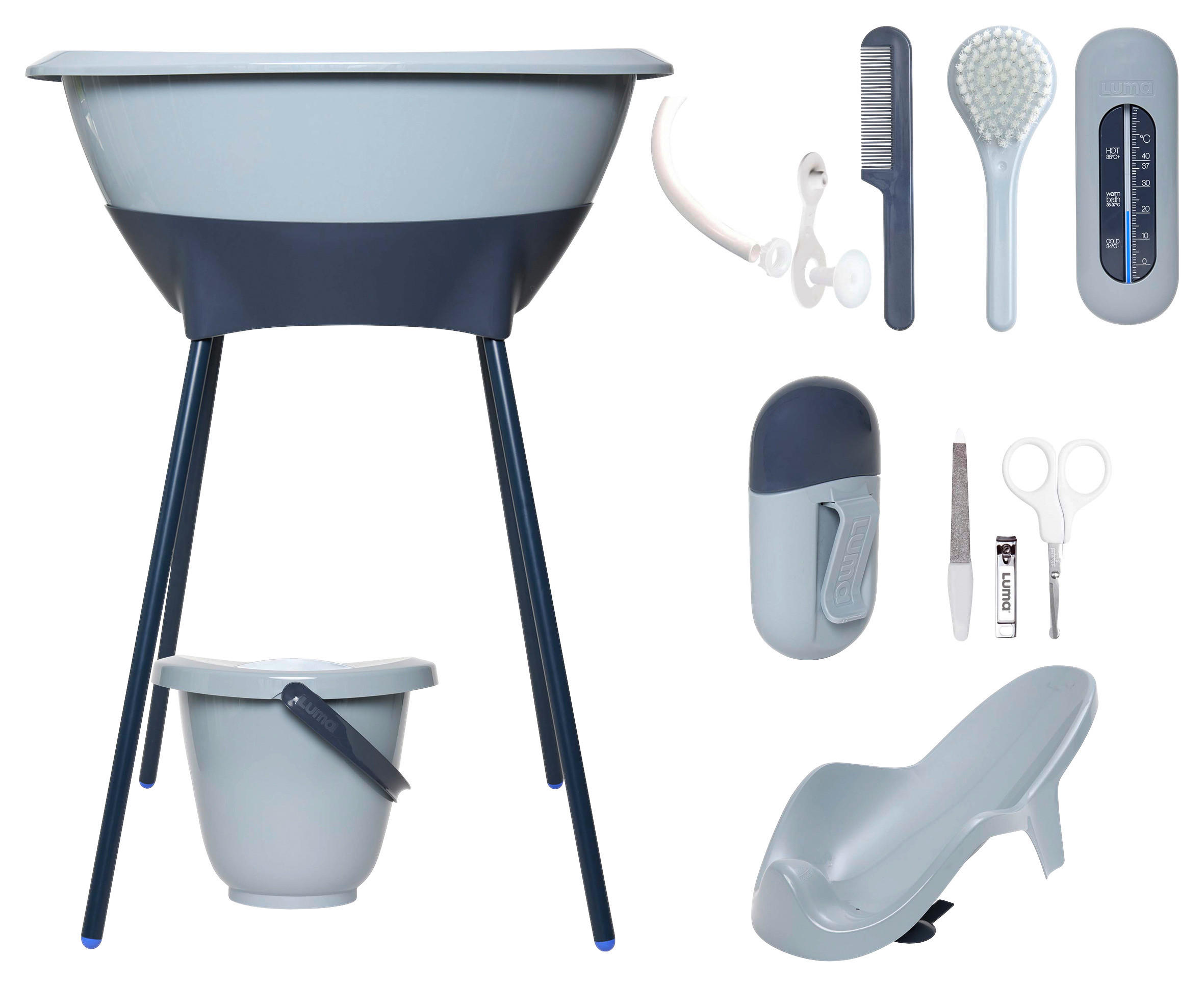 BABYBADESET LUMA 8-teilig  - Blau, Basics, Kunststoff (79,5/40/46cm) - Bebe Jou