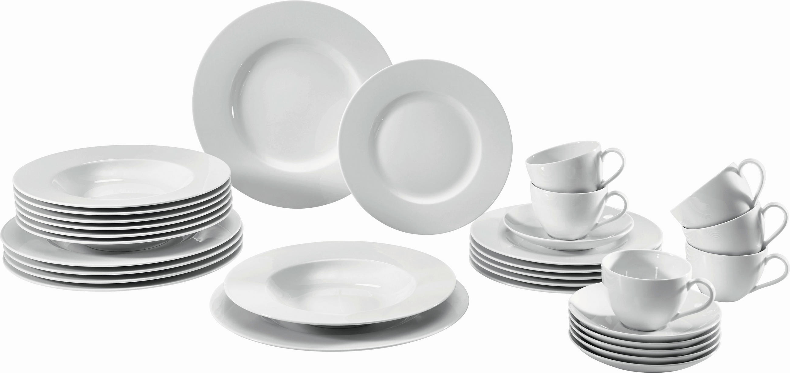KOMBINOVANÁ SOUPRAVA, 30dílné, porcelán (fine china) - bílá, Konvenční, keramika - Villeroy & Boch