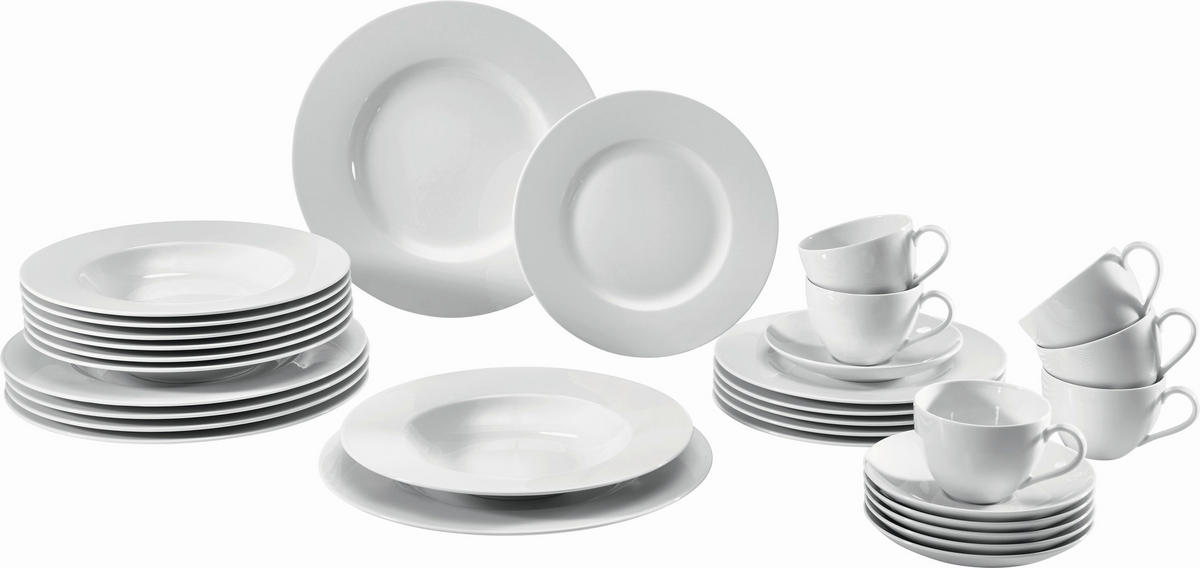 KOMBI SERVIS    30-dijelni   Basic White  - bijela, Konvencionalno, keramika - Villeroy & Boch