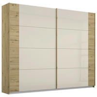 SCHWEBETÜRENSCHRANK in Eiche Artisan, Champagner  - Champagner/Eiche Artisan, Modern, Glas/Holzwerkstoff (225/210/62cm) - Rauch Möbel