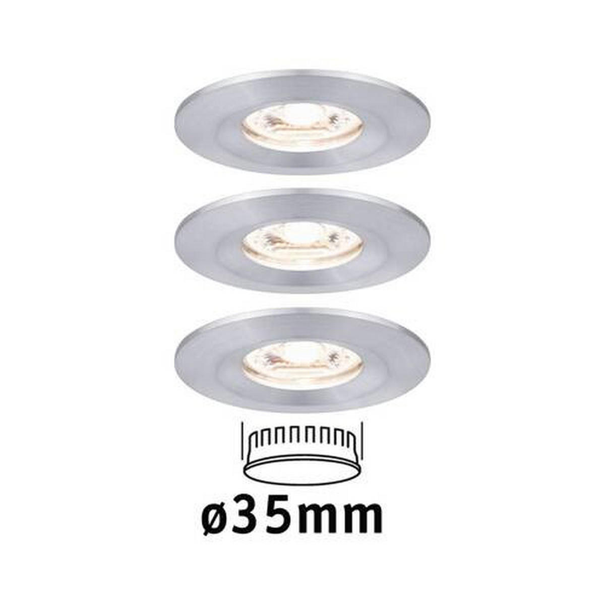 LED-DECKENLEUCHTE 6,5 cm  - Alufarben, Basics, Metall (6,5cm) - Paulmann