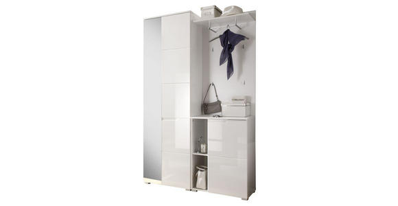 GARDEROBE 120/198/40 cm  - Weiß, Basics, Glas/Holzwerkstoff (120/198/40cm) - Xora