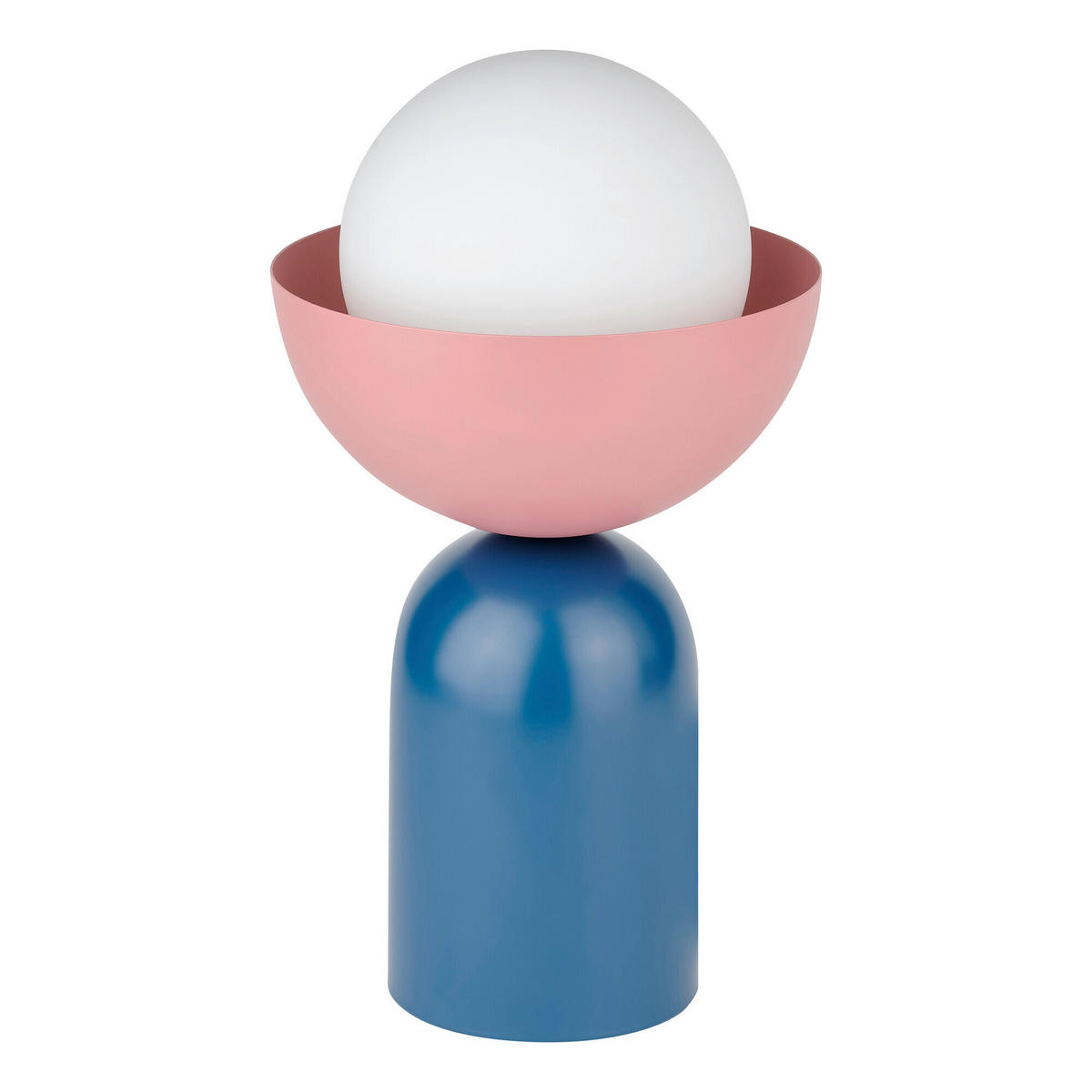 TISCHLEUCHTE 20/36,5 cm   - Blau/Rosa, Basics, Glas/Metall (20/36,5cm) - Osram