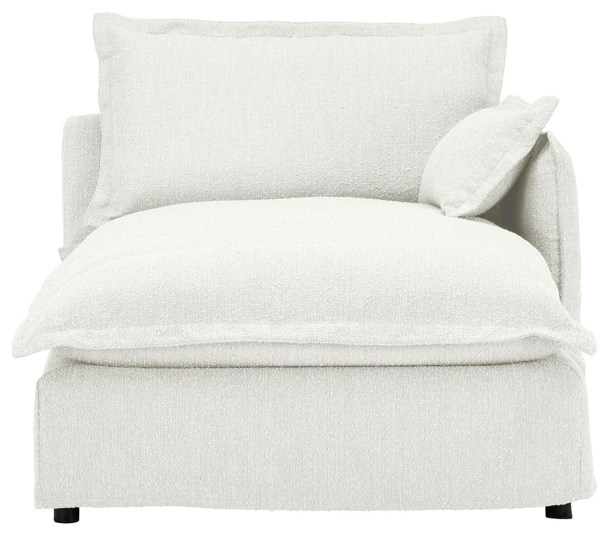 ECKSOFA in Flachgewebe, Bouclé Weiss  - Weiss/Schwarz, Trend, Textil/Metall (295/165cm) - Livetastic