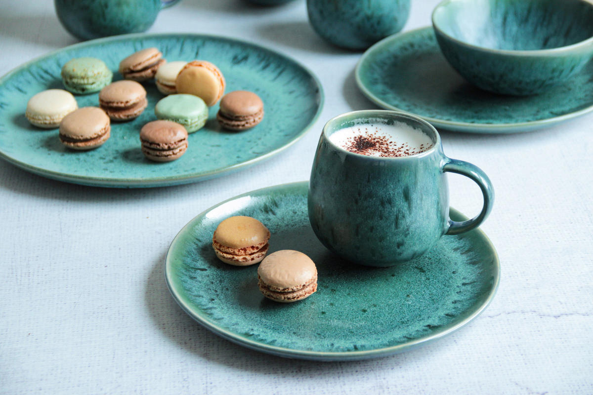 DESSERTTELLERSET Blau 4-teilig CARELLIA  - Blau, Basics, Keramik (23/2,4cm) - Mäser