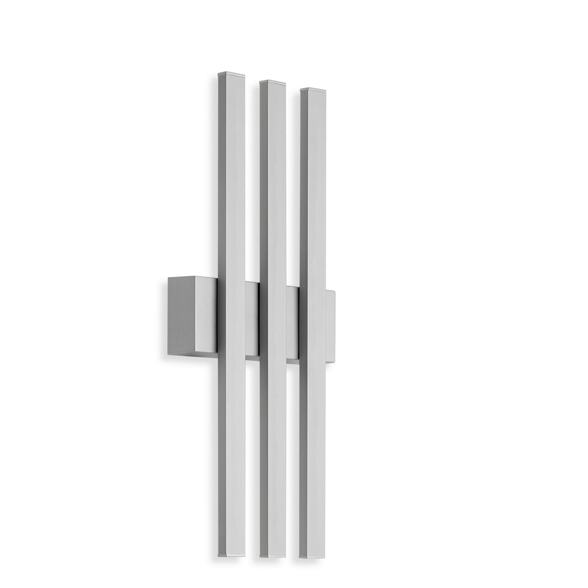 KÜLTÉRI FALILÁMPA - ezüstszínű, Basics, műanyag/fém (37/15,5/4,2cm)