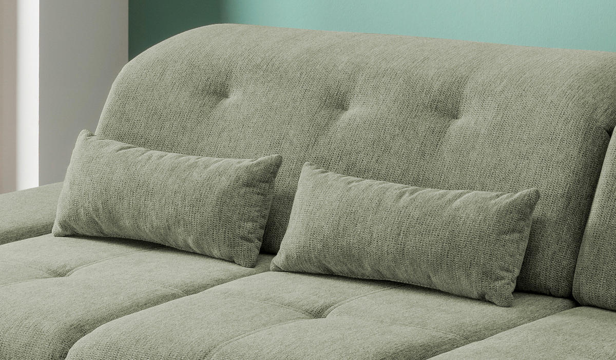 CloseUp von Livetastic ECKSOFA Grün Chenille.