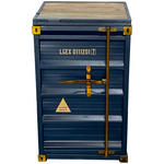 BARSCHRANK in Blau, Naturfarben, Goldfarben  - Blau/Goldfarben, Trend, Holz/Metall (120/99/48cm) - Ambia Home
