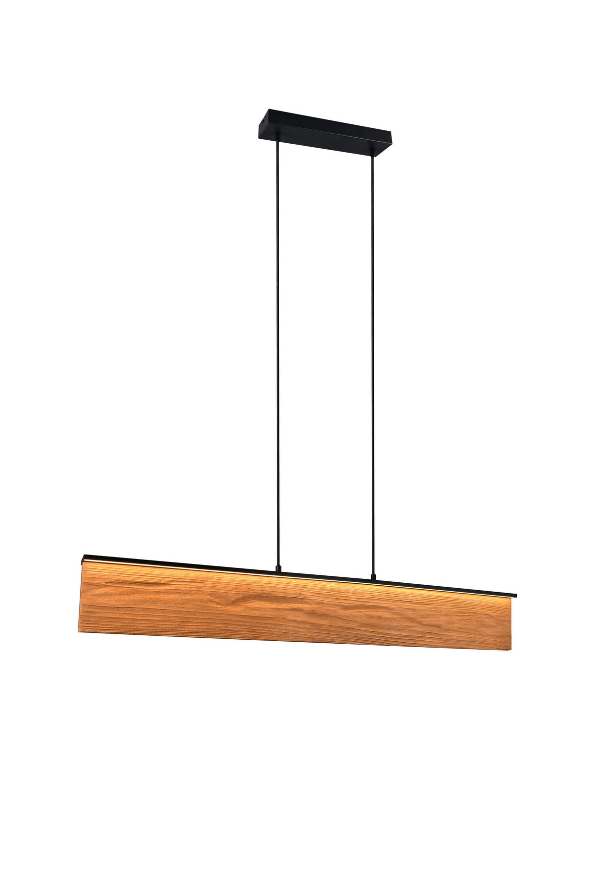 LED-PENDELLEUCHTE KALEA   - Schwarz/Naturfarben, Natur, Holz/Metall (110/150/8,5cm) - Trio Leuchten