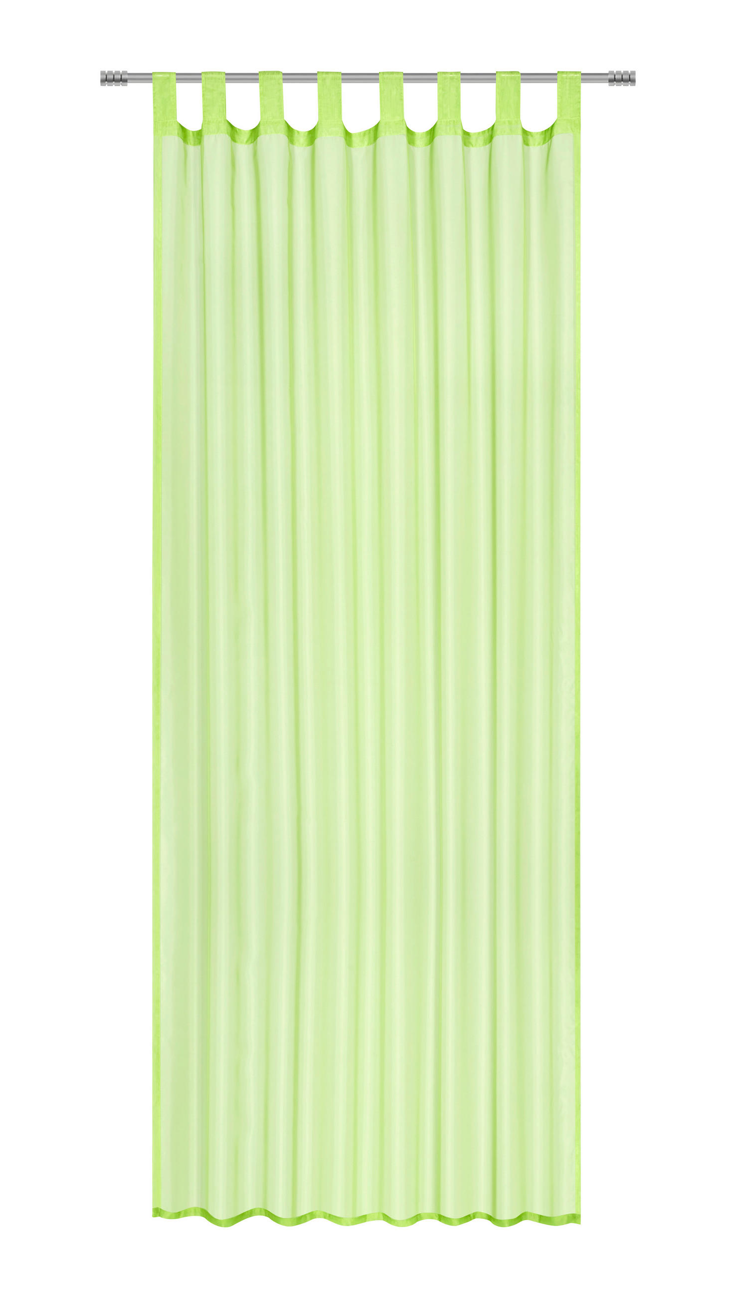 ZAVJESA S OMČAMA zelena  140/245 cm  - zelena, Basics, tekstil (140/245cm) - Boxxx