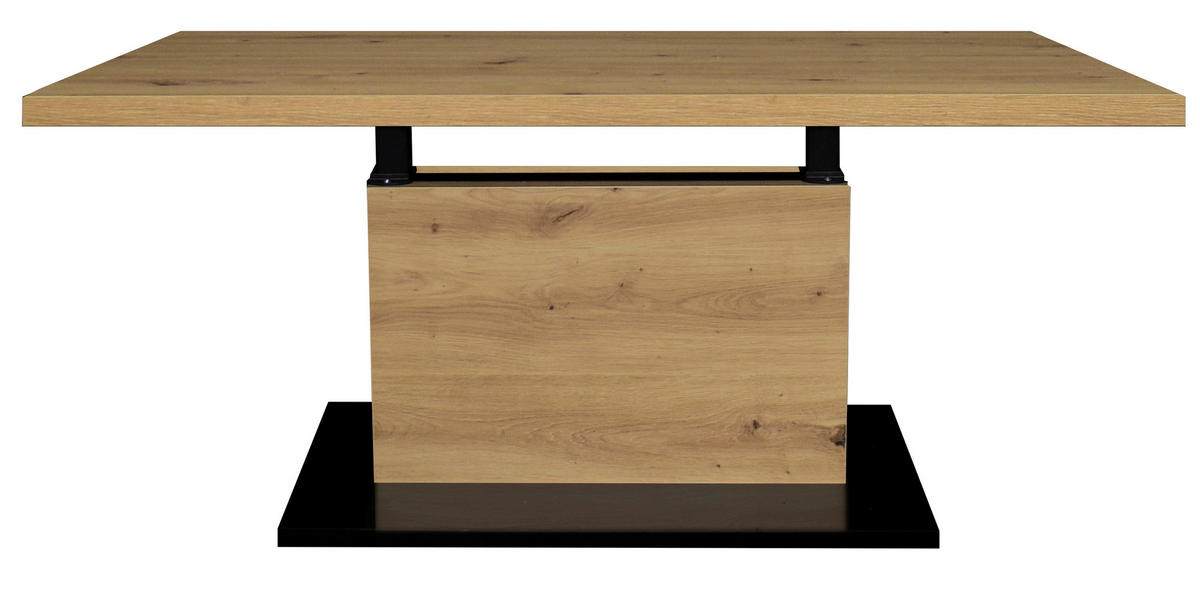 COUCHTISCH Lift rechteckig Schwarz, Eiche Artisan  - Schwarz/Eiche Artisan, Design, Holzwerkstoff/Metall (120/55-69/70cm) - MID.YOU