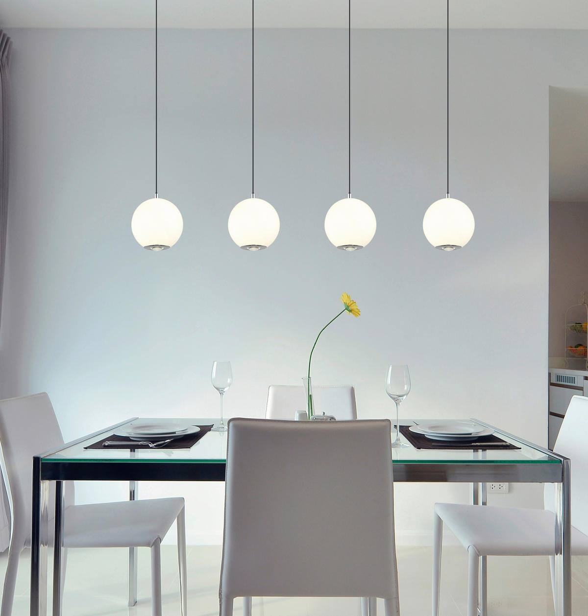 VISEČA LED-SVETILKA  SIMMONS //3000, 4000, 6000 K/230 V/ - barve kroma/siva, Konvencionalno, kovina/umetna masa (99/15/150cm) - Globo