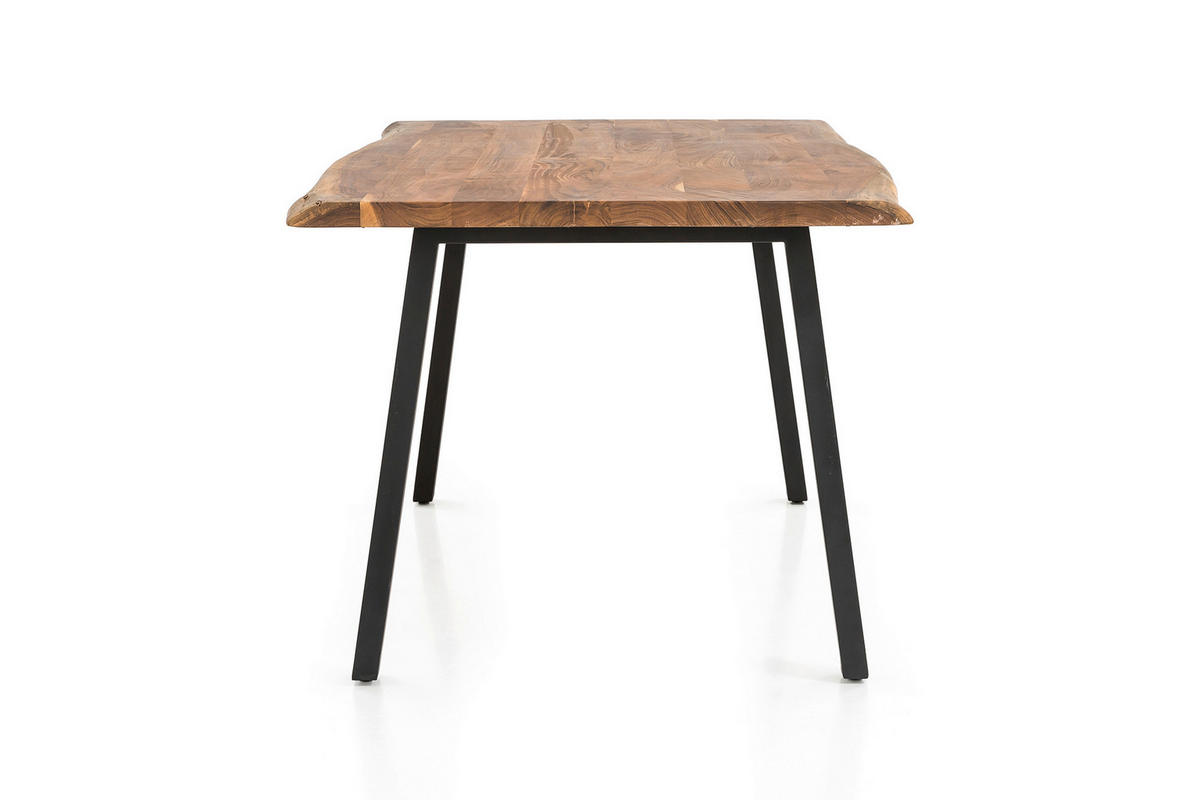 ESSTISCH in Holz 140/80/76,5 cm  - Schwarz/Naturfarben, MODERN, Holz/Metall (140/80/76,5cm) - Livetastic