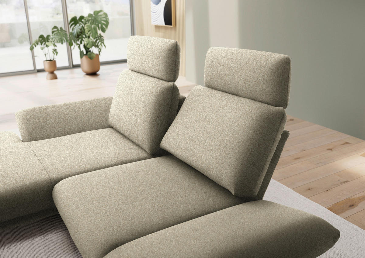 ECKSOFA  in Flachgewebe Beige  155/234 cm  - Beige/Schwarz, Design, Textil/Metall (155/234cm) - Dieter Knoll