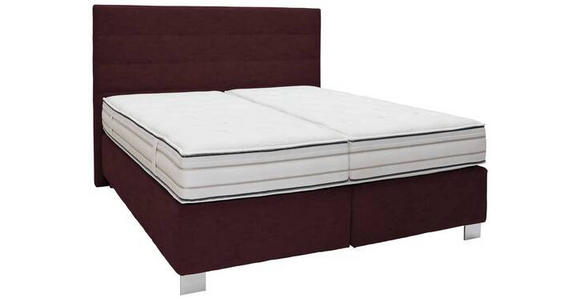 BOXSPRINGBETT 180/200 cm in Rotbraun - Rotbraun/Alufarben, KONVENTIONELL, Holzwerkstoff/Textil (180/200cm) - Dieter Knoll