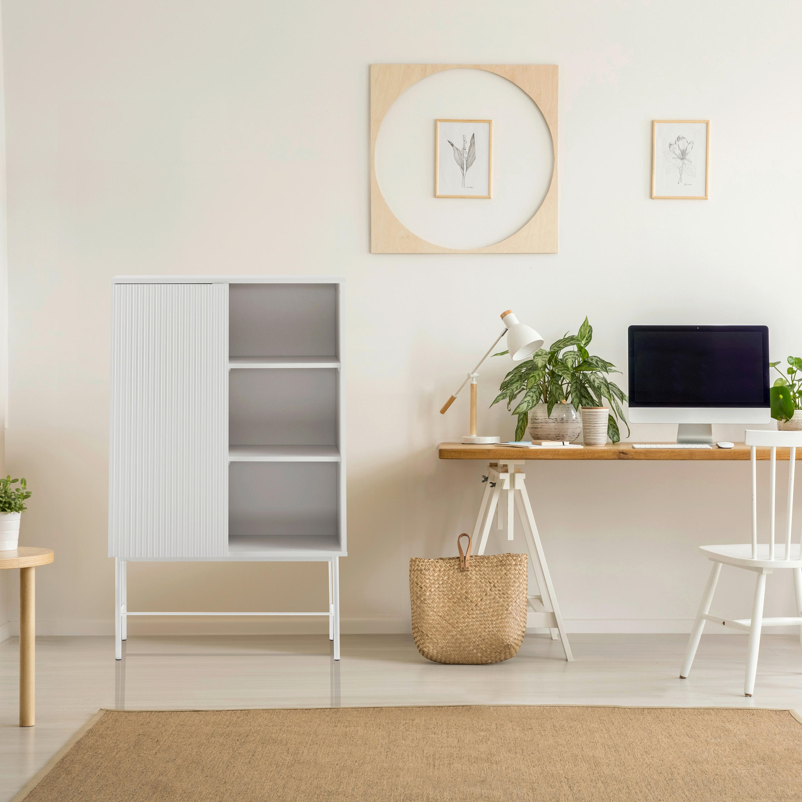 REGAL  82/130/35 cm Grau  - Grau, MODERN, Holzwerkstoff/Metall (82/130/35cm) - MID.YOU