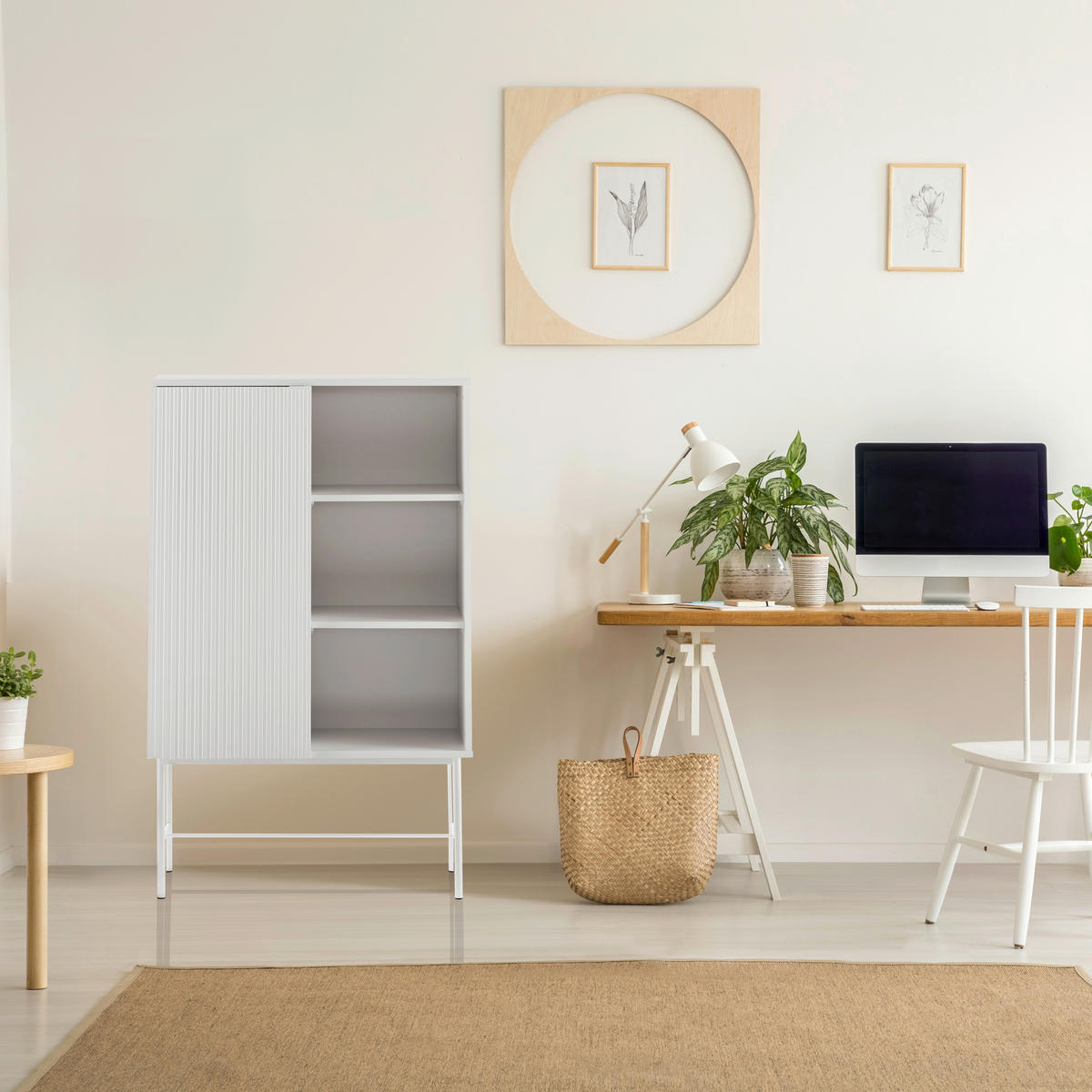 REGAL  82/130/35 cm Grau  - Grau, MODERN, Holzwerkstoff/Metall (82/130/35cm) - MID.YOU