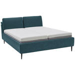 POLSTERBETT Matratze, Lattenrost Blau 200/200 cm  - Hellbraun/Blau, Design, Holz/Textil (200/200cm) - Johann Jakob